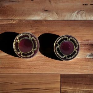 SWANK cufflinks with red stone?